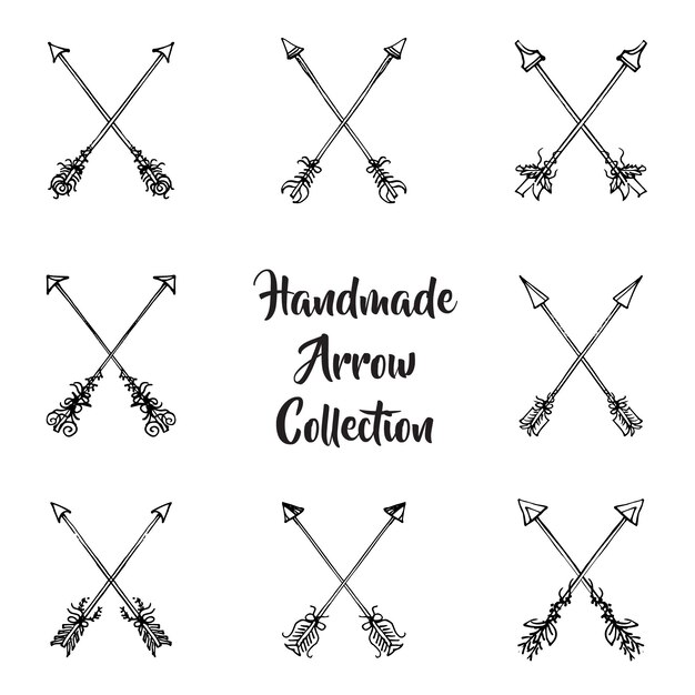 Black and White Hand Drawn Arrows Collection