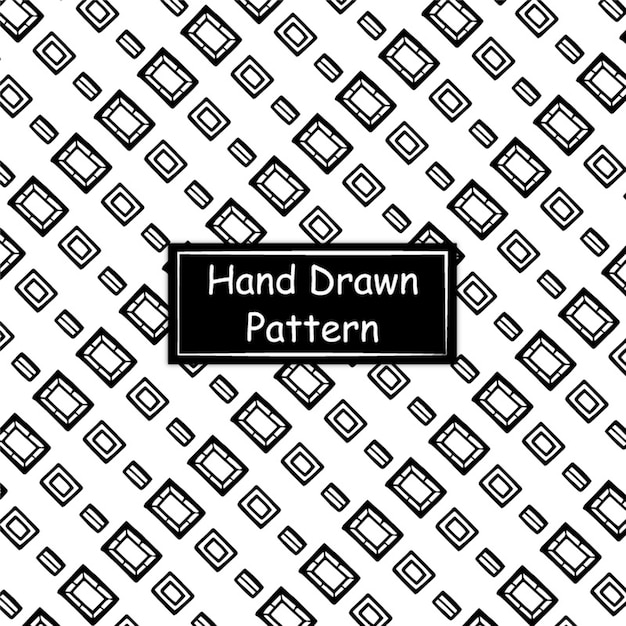 Black and white hand drawn pattern