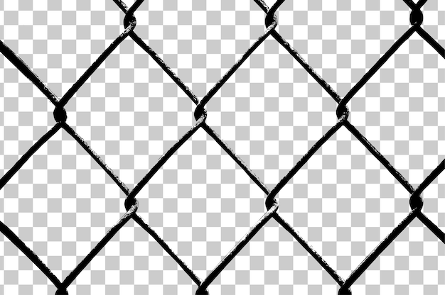 Un'immagine in bianco e nero di un recinto di collegamento a catena.