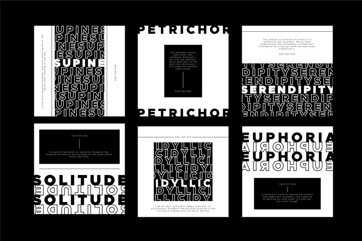 Free Vector black and white instagram posts design