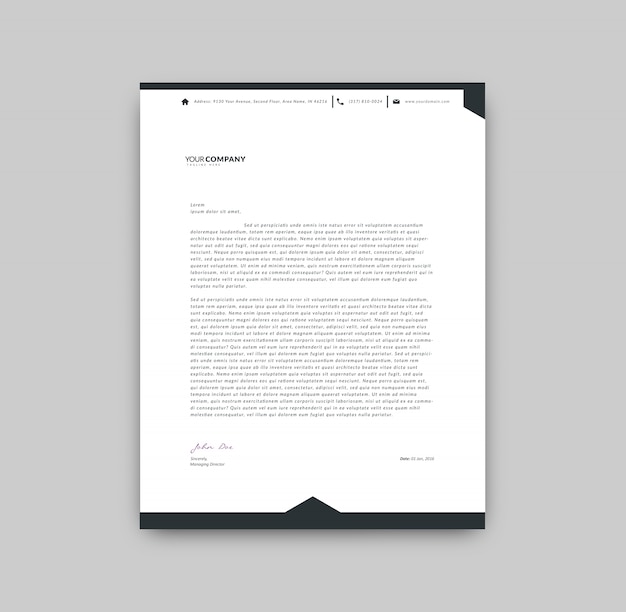 Free vector black and white letterhead template
