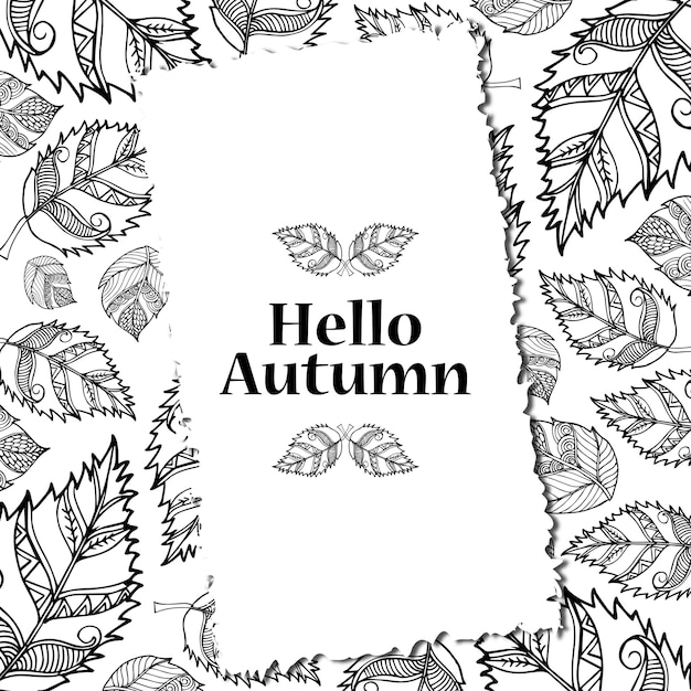 Free vector black and white line art autumn backgrounds