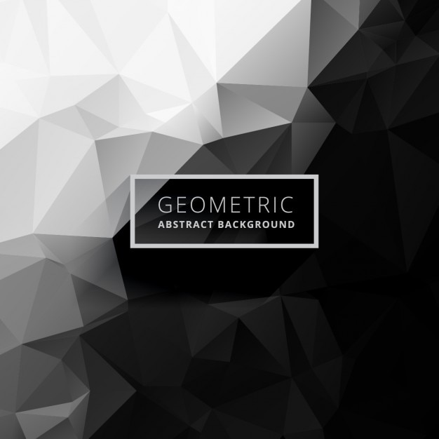 Free vector black and white low poly background