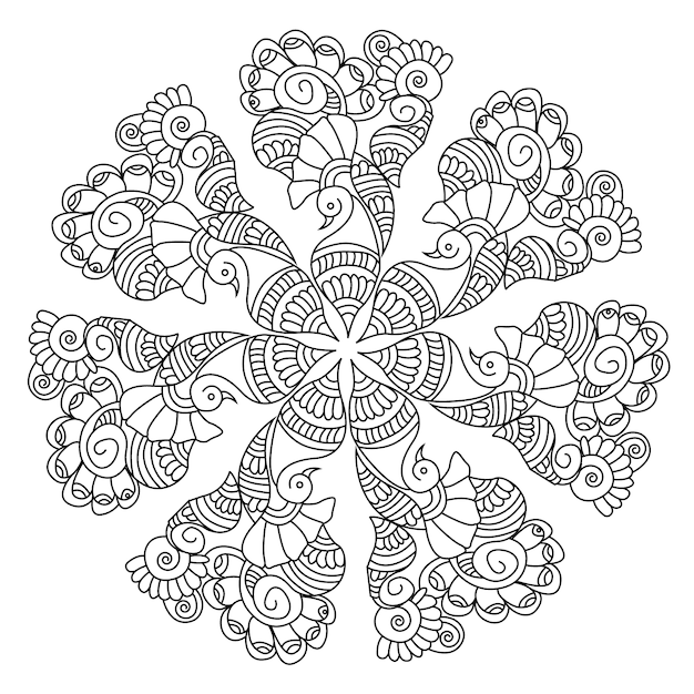 Black and white mandala background