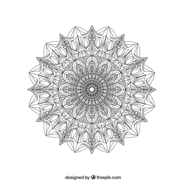 Black and white mandala background