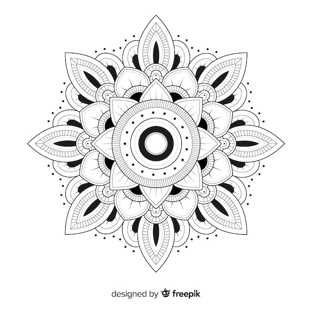 Free vector black and white mandala background