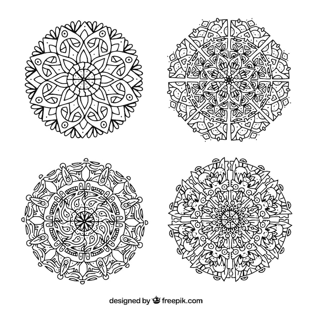 Black and white mandala collection