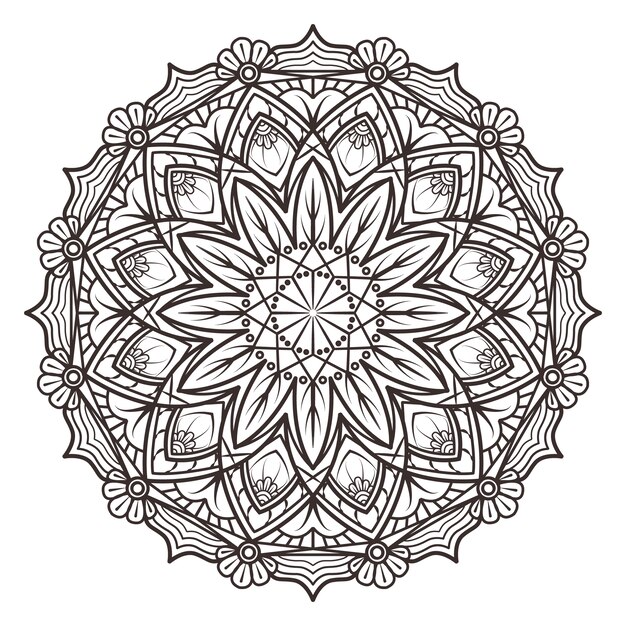 Black and white mandala design