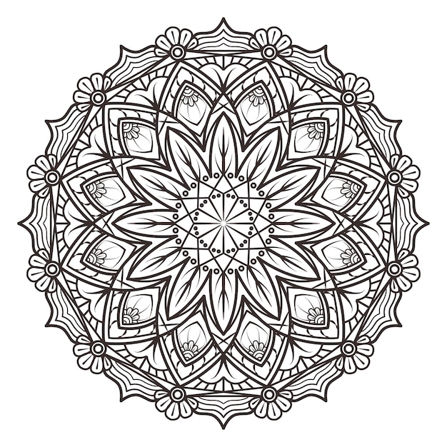 Black and white mandala design