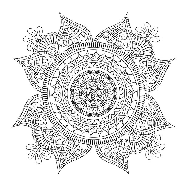 Black and white mandala design