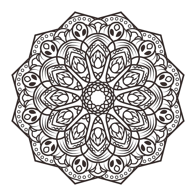 Black and white mandala 