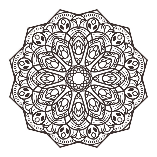 Black and white mandala 