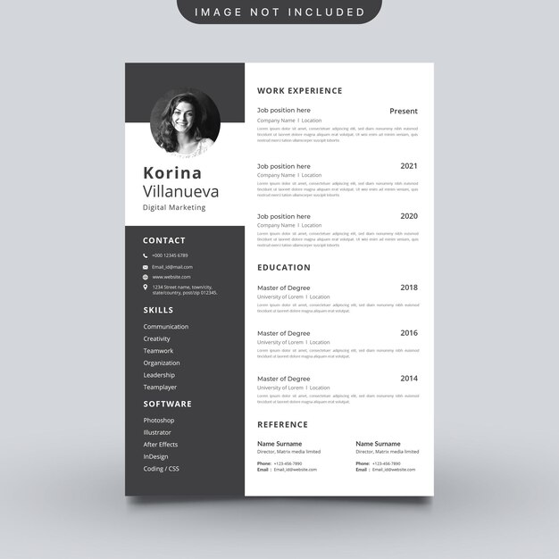Black White Minimalist CV Resume