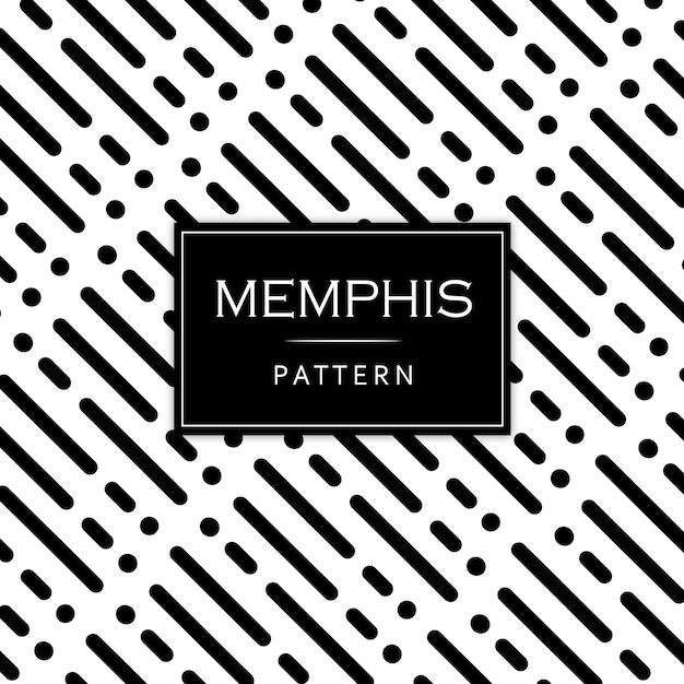 Vettore gratuito memphis pattern background in bianco e nero moderno