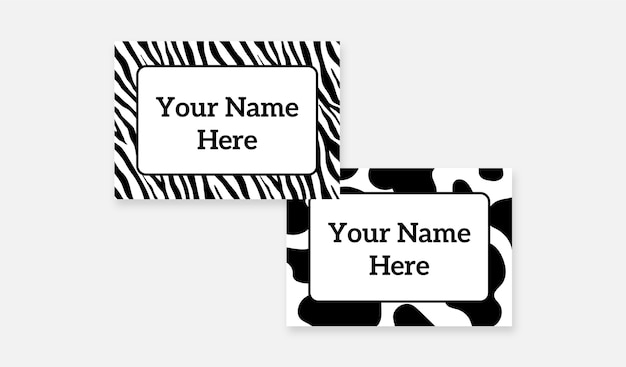Vettore gratuito disegno del modello di etichetta nome etichetta in bianco e nero