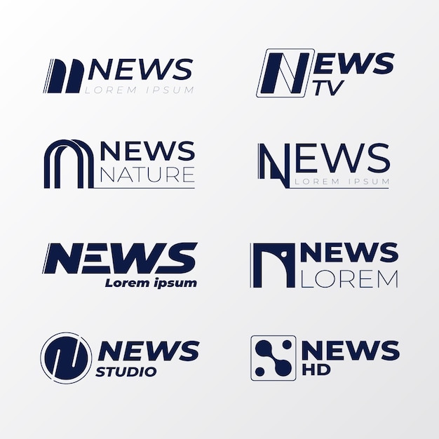 Logo della società di affari di notizie in bianco e nero