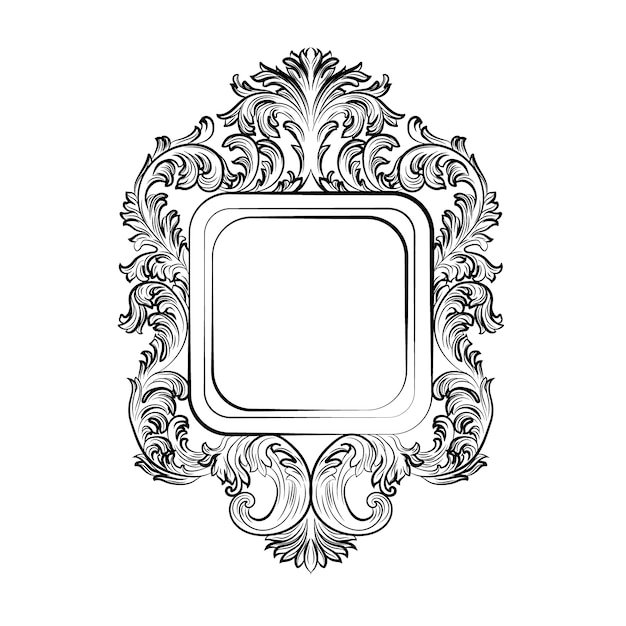 Black and white ornamental frame