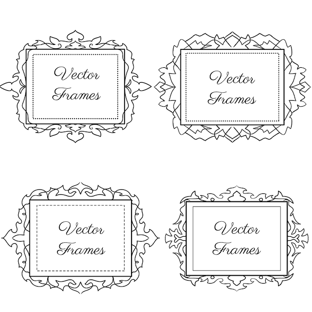 Free vector black and white ornamental frames