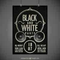 Free vector black and white party poster