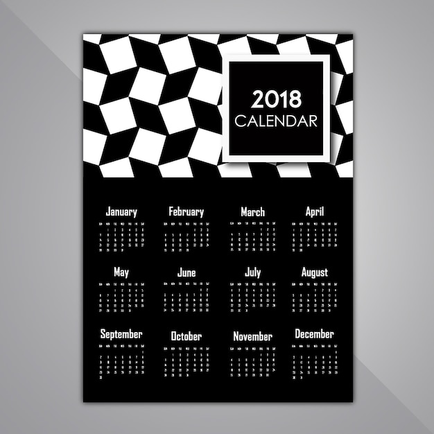 Disegni di calendario pattern in bianco e nero