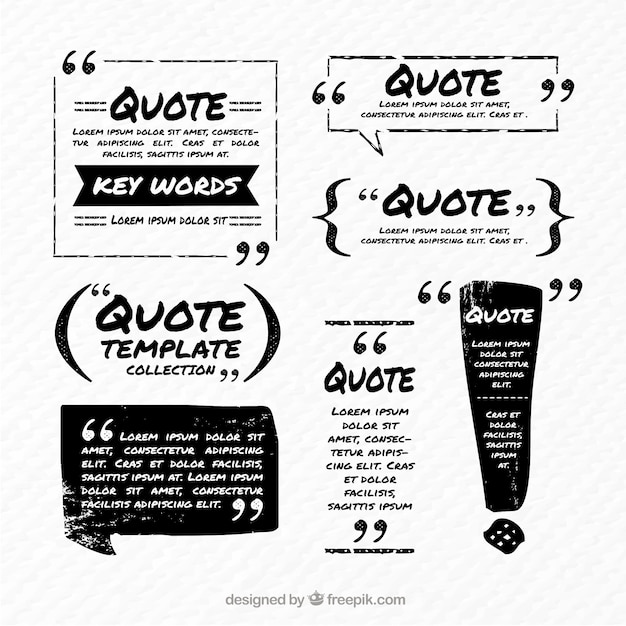 Free vector black and white quote template