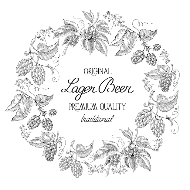 Black And White Round Wreath label