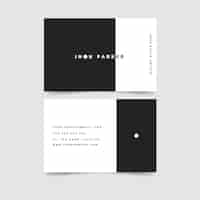 Free vector black and white simple design business card template