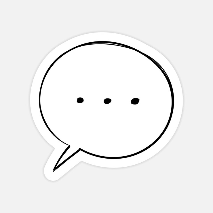 Free Vector black and white speech bubble sticker