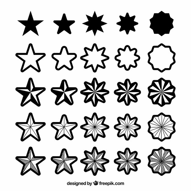 Black and white star collection