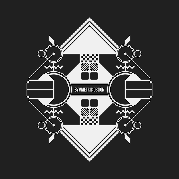 Free vector black and white symmetric design background