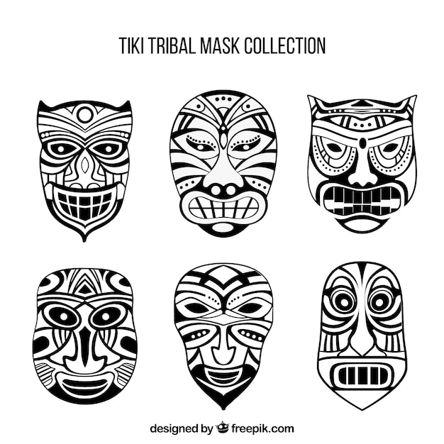 Black and white tirbal masks