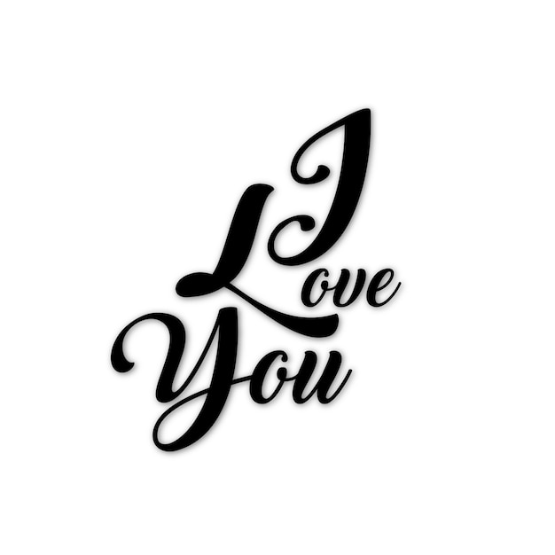 Free vector black and white valentine i love you text