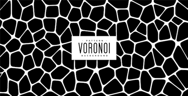 Black and white voronoi pattern background