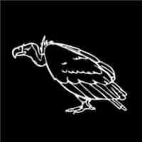 Free vector black and white vulture design