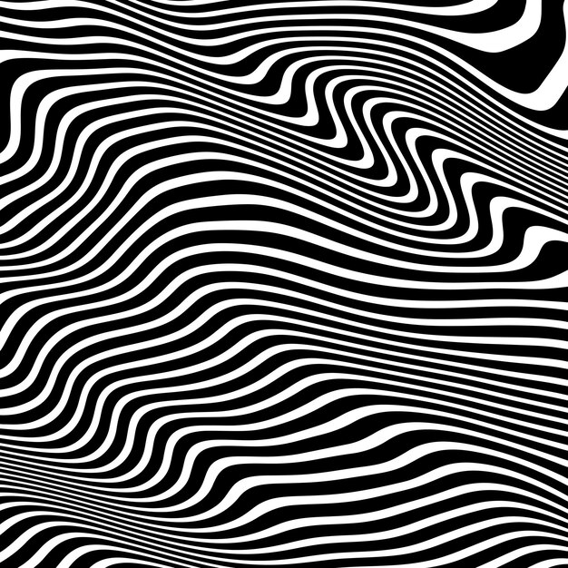 黒と白の波線抽象芸術