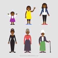 Free vector black woman in different ages