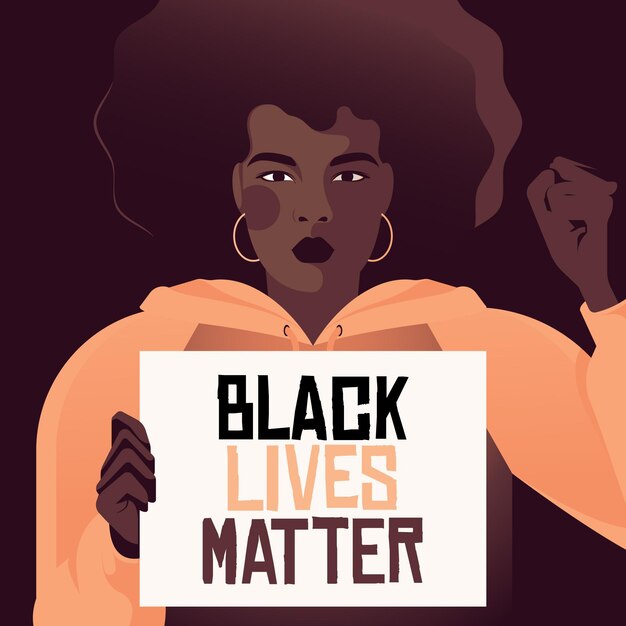 Black woman participating in black lives matter movement