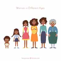 Free vector black women collection in different ages