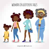 Free vector black women collection in different ages