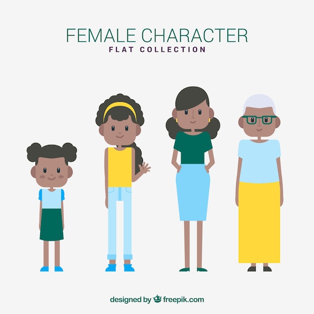 Коллекция черных женщин в разном возрасте