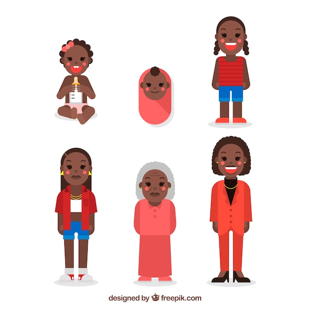 Free vector black women in different ages