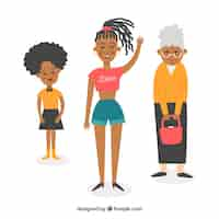 Free vector black women in different ages