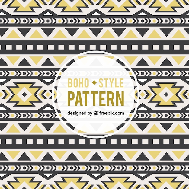 Free vector black and yellow boho pattern