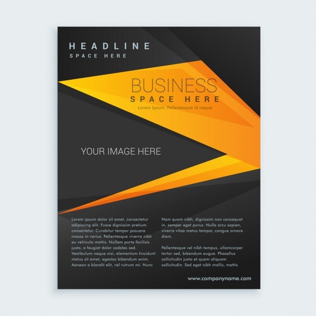 Free vector black and yellow brochure business