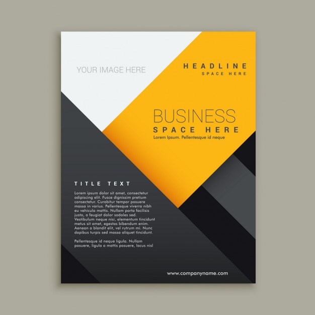 Free vector black and yellow business brochure