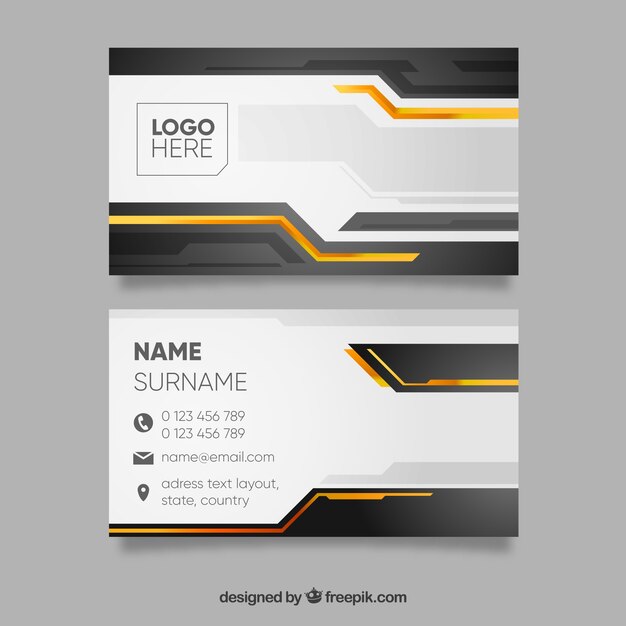 Black and yellow business card template