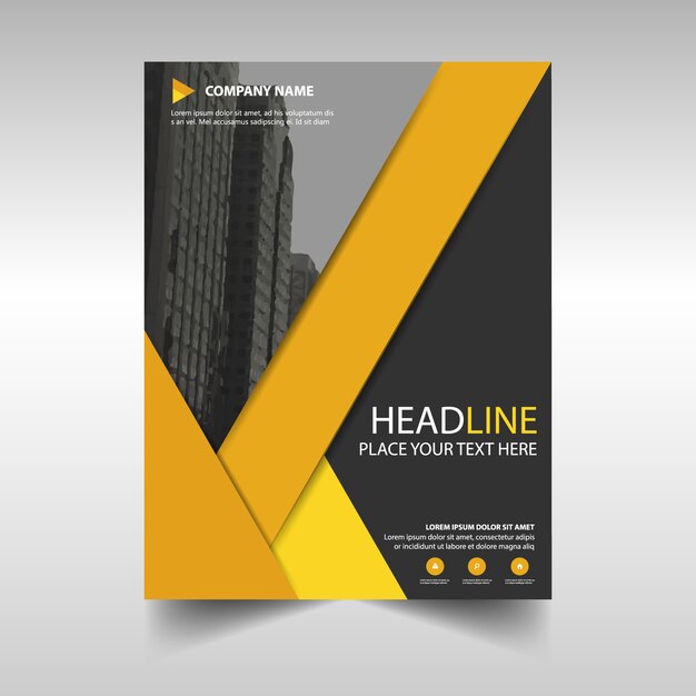 black and yellow geometric business brochure