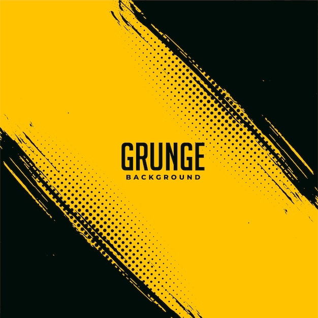 Free vector black and yellow grunge abstract background design