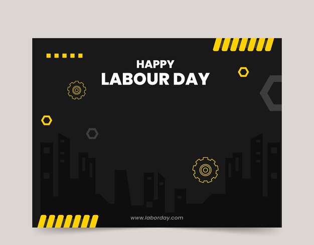 Black and yellow happy labour day background