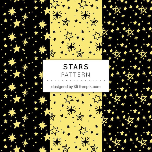 Free vector black and yellow star patterns